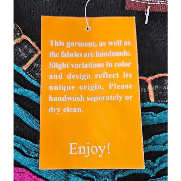 K.P.C. Women's Colorful Handmade in Nepal Bohemian Embroidered Dress Small - Picture 7 of 10